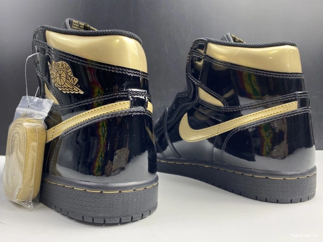 GOLD METALLIC 1 555088-032 AIR RETRO HIGH JORDAN BLACK (2020) 0912